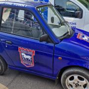 A life-long Blues fan has wrapped his car in Ipswich Town colours