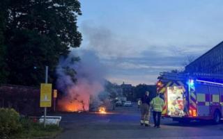 Firefighters tackled a fire in an Ipswich car park last night