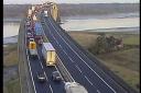 Delays building on the A14 eastbound after a crash near the Nacton Interchange. Picture: HIGHWAYS ENGLAND