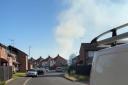 A fire has broken out in a back garden in Ipswich