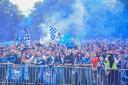 It was a sea of blue and white at Christchurch Park