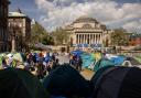 The pro-Palestinian demonstration encampment at the Columbia University in New York (Yuki Iwamura/AP)