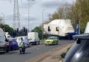 A huge boat was escorted through Ipswich