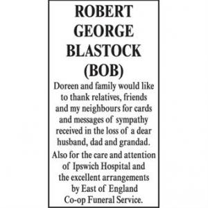 ROBERT GEORGE BLASTOCK (BOB)
