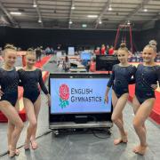 There was success for Pipers Vale gymnasts at the English Championships. L-R: Sophia Smith, Ella Theobald, Aniya Barrado and Ellie Cornforth