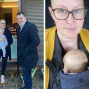 MP Tom Hunt with Zoe Hayman-Cox and ten-month-old baby Lucy.