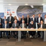 Union bosses and Sizewell C managers signing Solidarity agreements