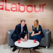 Dr Dan Poulter signs to join the Labour Party with deputy chair Ellie Reeves MP