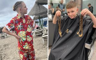 Layton Barry from Ipswich has cut his hair off for Little Princess Trust