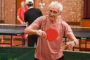 Sam Shuster, 96, playing table tennis