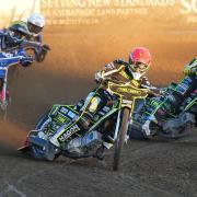 Jason Doyle leading the way in the opening heat for the Ipswich Witches against the King's Lynn Stars