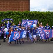 St Margaret's Primary School turned blue and white to celebrate Ipswich Town's promotion