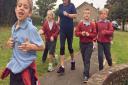 Locking Primary School - children taking part in mile-a-day club where they run a mile..