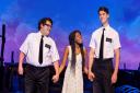 Rob Colvin, Aviva Tulley and Conner Peirson in The Book of Mormon at Norwich Theatre Royal
