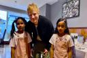 Ed Sheeran, photographed visiting Framlingham's Curry India