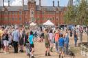Crowds at the Framlingham Country Show in front of the main College building.
