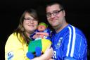 Jenson Batrum from Diss is only 9 days old and already his parents are trying to sway his football team allegance. Mum Emma is a Norwich City fan and dad Jason is an Ipswich fan.