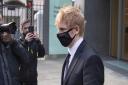 Ed Sheeran leaving the High Court in London after a hearing for his copyright trial
