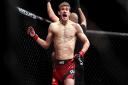 Suffolk's Arnold Allen celebrates his first round win over Dan Hooker at UFC London