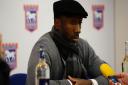 Burton Albion manager Jimmy Floyd Hasselbaink speaking to press after his side were beaten 3-0 by Ipswich Town.