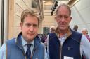 Neighbouring farmers James Nunn and Robert Porch, who farm near Stowmarket, at the Suffolk Farming Conference 2022 at Trinity Park, Ipswich