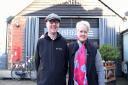 Berty and Lesley outside The Shed in Sproughton, which featured in BBC One's Antiques Road Trip