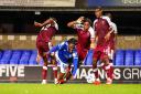 Zanda Siziba looked to be brought down in the penalty area following a two pronged West Ham challenge.