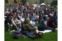 The audience that enjoyed the outdoor World Music concert, supported by the EADT, at Framlingham Castle in 2002