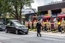 Firefighters at Princes Street fire station pay their respects to their friend and colleague Steve Gardiner Picture: SARAH LUCY BROWN