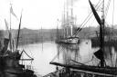 This photograph was taken from the Custom House around the First World War period. A huge sailing ship was moored in the centre of the wet dock. Barges were unloading grain for Ipswich mills  Picture: IPSWICH MARITIME TRUST ARCHIVE