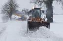 Staff at Gibbons Plant Hire, in Crowfield, used their machines to help clear snow from the A140. Picture: MIKE GIBBONS