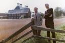 Benjamin Britten and Peter Pears standing in front of the recently completed Snape Maltings Concert Hall - 1969 Picture: ARCHANT ARCHIVE
