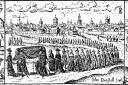 A 17th century funeral procession for a victim of the plague. Picture: WELLCOME COLLECTION