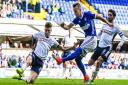 Ipswich Town's Bersant Celina takes a shot against Bolton on Saturday. Photo: Steve Waller