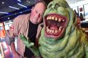 Prop Maker and ghostbusters enthusiast Lee Kiddie at Cineworld in Ipswich helping to promote the new ghostbusters film and raise money for children in need. Byline: Sonya Duncan