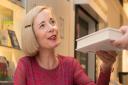Lucy Worsley signing copies of her book, Agatha Christie: A Very Elusive Woman