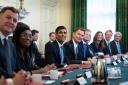 Prime Minister Rishi Sunak (centre), alongside the Chancellor of the Exchequer, Jeremy Hunt (centre right), holds his first Cabinet meeting in Downing street.