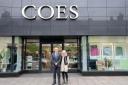William and Fiona Coe stood outside of Coes