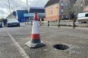 The pothole in the car park in Ipswich