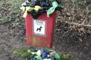 The dog bags overflowing from the bin in Martlesham