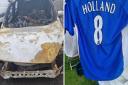 Paul Jenkins' car and his Matt Holland Ipswich Town shirt