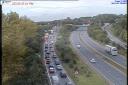 Traffic is queuing at junction 55 for the Copdock Interchange