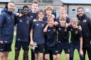 The U15 boys at St Joseph's College in Ipswich listened to Cole Skuse and Tristan Nydam