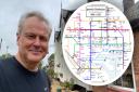 Tony Holden made a map of all the pubs and drinkeries in Ipswich and nearby villages since 1980, Tony Holden