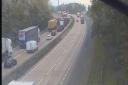 There are currently severe delays on the A14 after a lorry has broken down