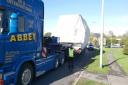 A wide load was moved through Suffolk today, with the street furniture removed along the route