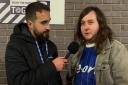 Ross Halls speaks to Ipswich Town fan Matty Worrall after yesterday's 2-0 defeat at West Brom