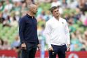 England head coach Steve Borthwick and Owen Farrell (Niall Carson/PA)