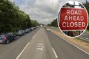 The A14 is closed after flooding