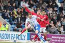 In control - Colchester United midfielder Arthur Read in possession during his side's 1-1 draw with Crewe Alexandra